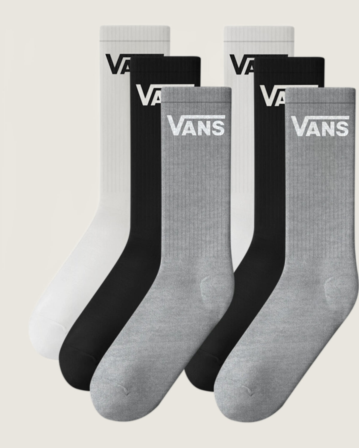 VANS Classic Crew WHITE/BL WHITE/BLACK/HEA Zokni VN000QCBCNC1 - 4