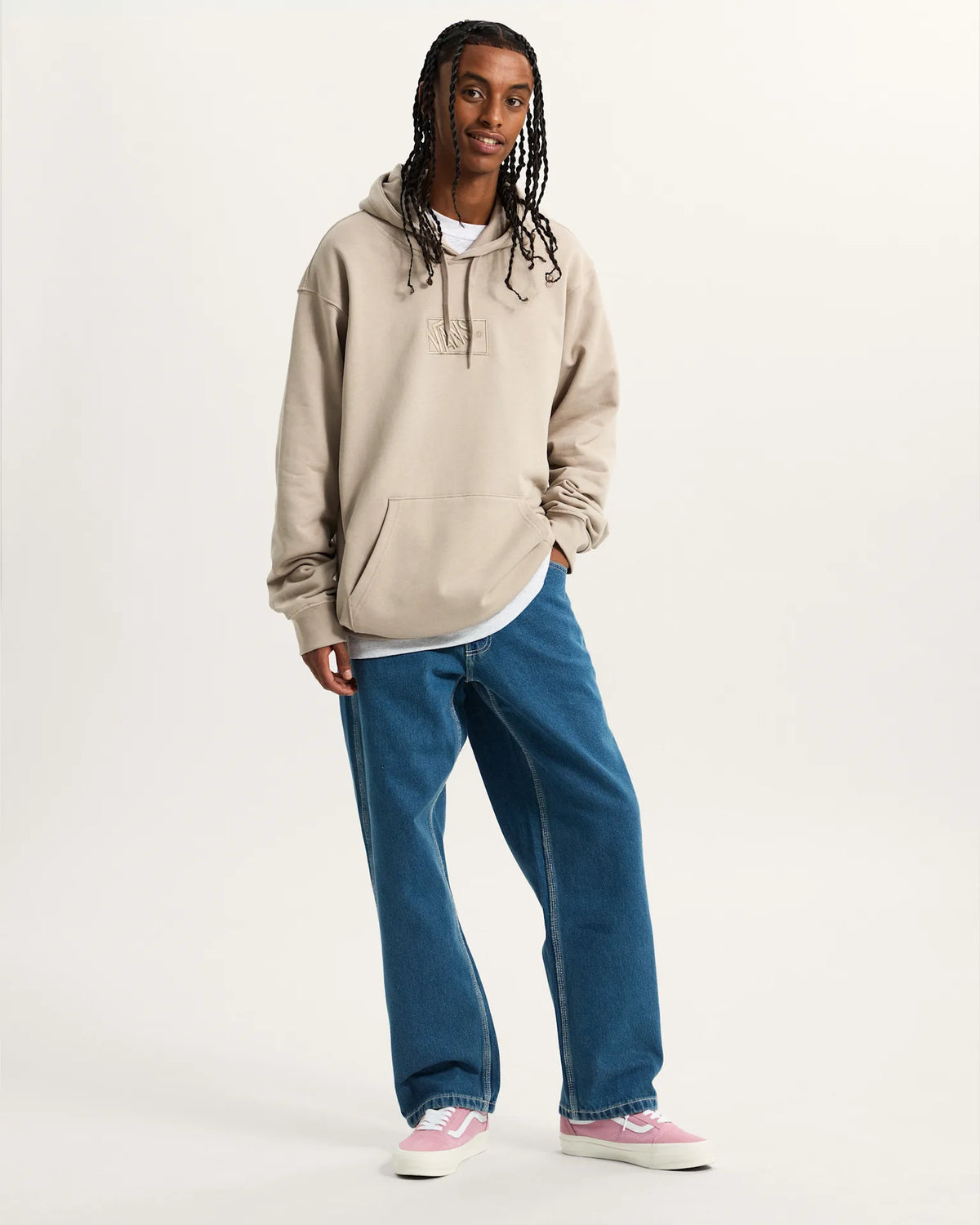 VANS BLOCKED BOX PO HOODIE MUSHROOM Pulóver VN000RAR7D61 - 7