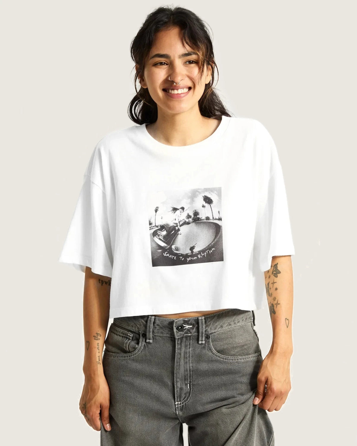VANS Rhythm Relaxed Crop ss White kép 3