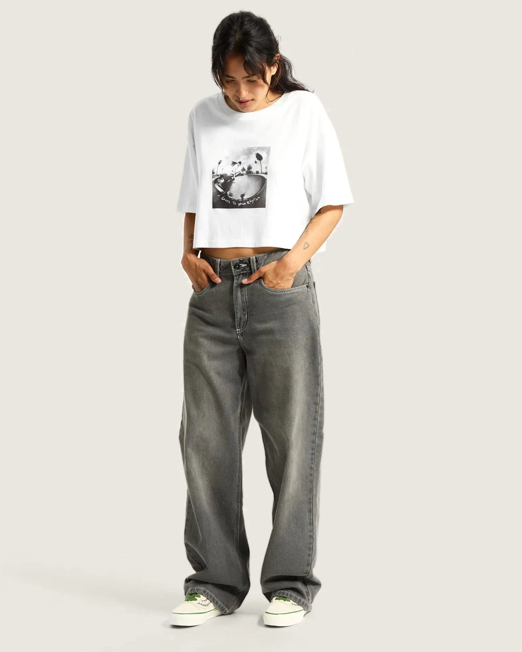 VANS Rhythm Relaxed Crop ss White kép 6