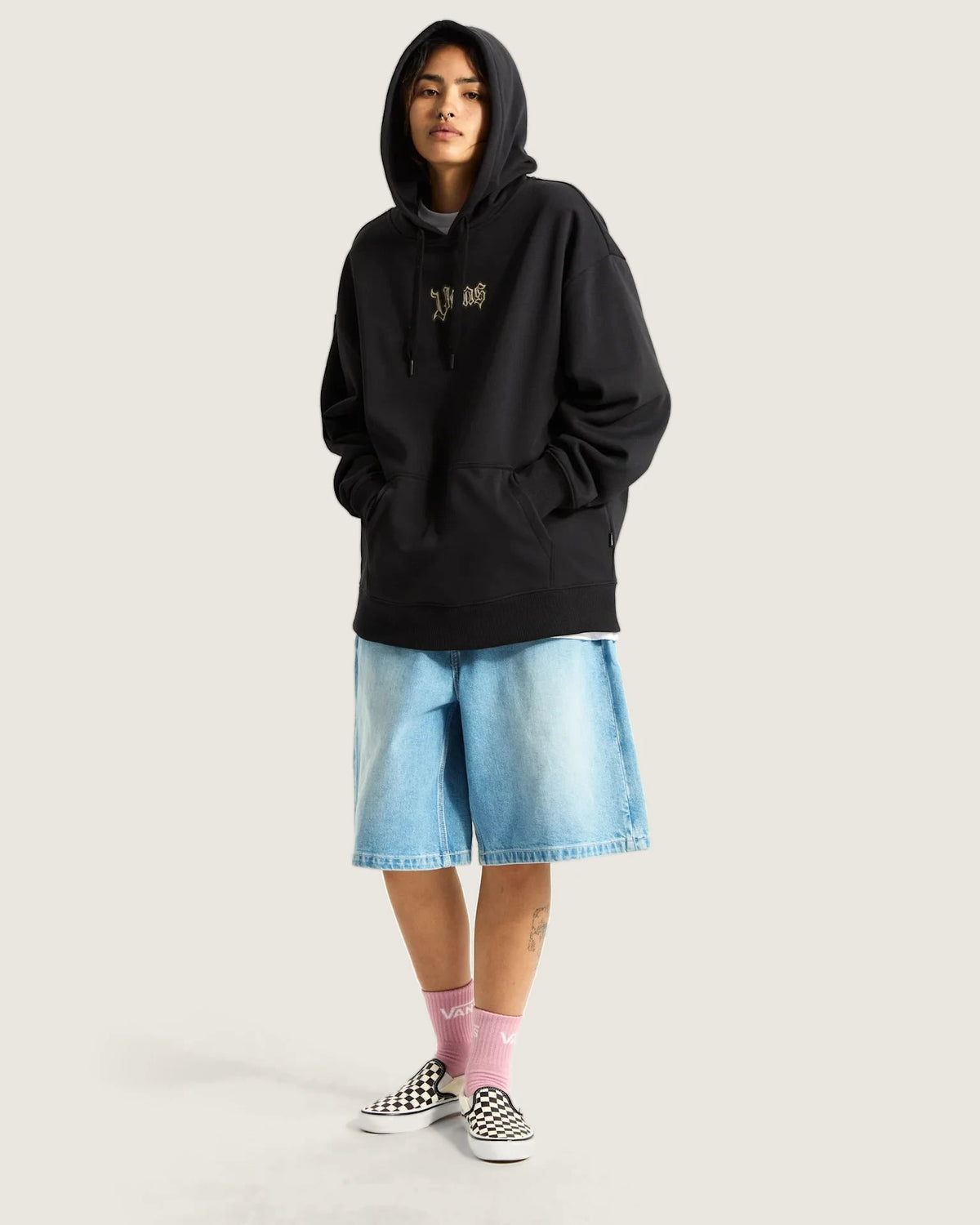 VANS LIL BEAR OS HOODIE Black Pulóver VN000REMBLK1 - 6