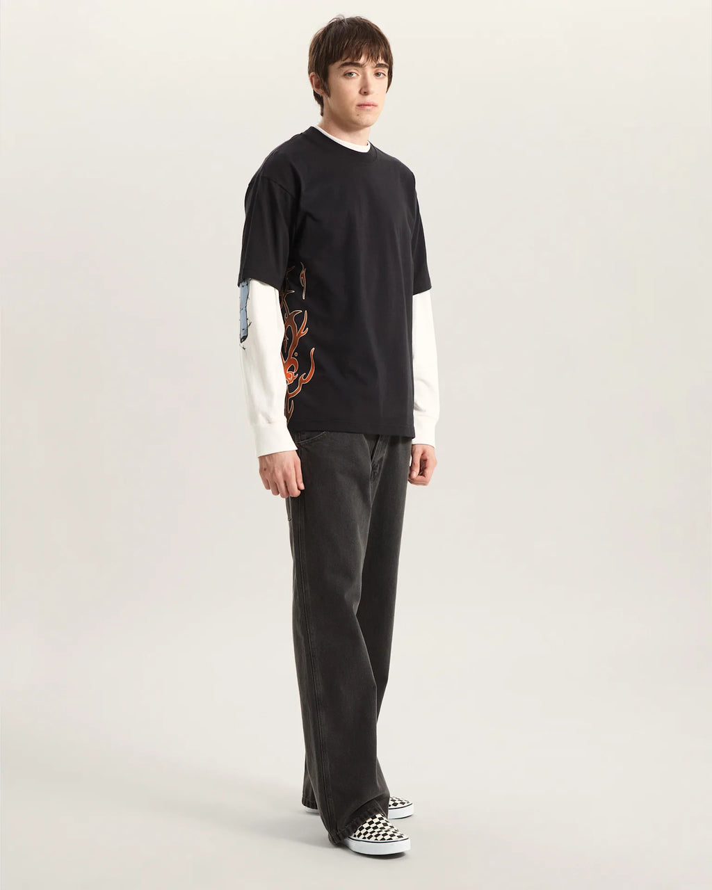 VANS Dayana Side Tribal SS Tee Black Póló VN000S19BLK1 - 6