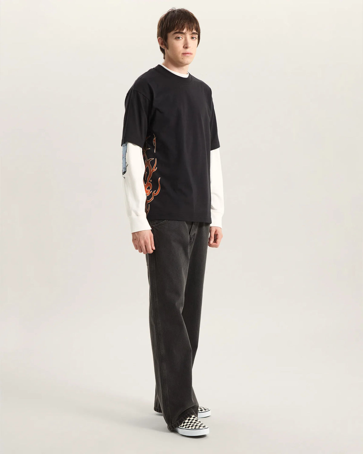 VANS Dayana Side Tribal SS Tee Black Póló VN000S19BLK1 - 6