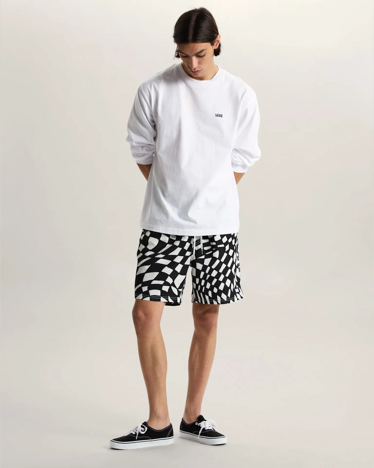 VANS Primary II Elastic Printed Boardshort Black/White Úszónadrág VN000SQDY281 - 6
