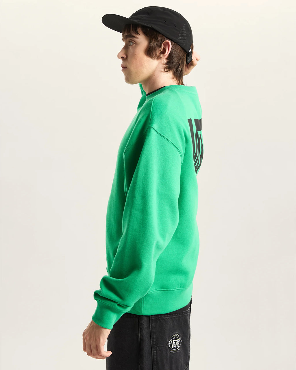 VANS Stretch Logo Crew Vivid Verdant Pulóver VN000STSFLX1 - 5