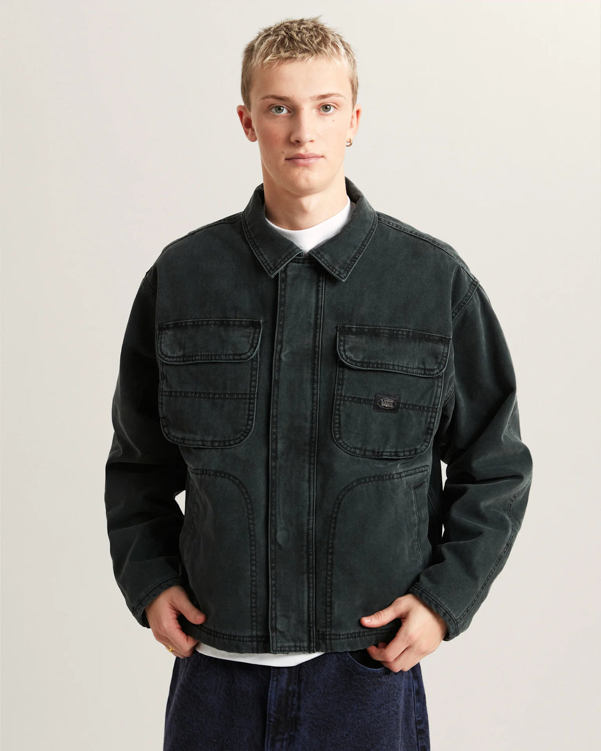 VANS Umber Pigment Canvas Jacket Black Kabát VN000T6KBLK1 - 4
