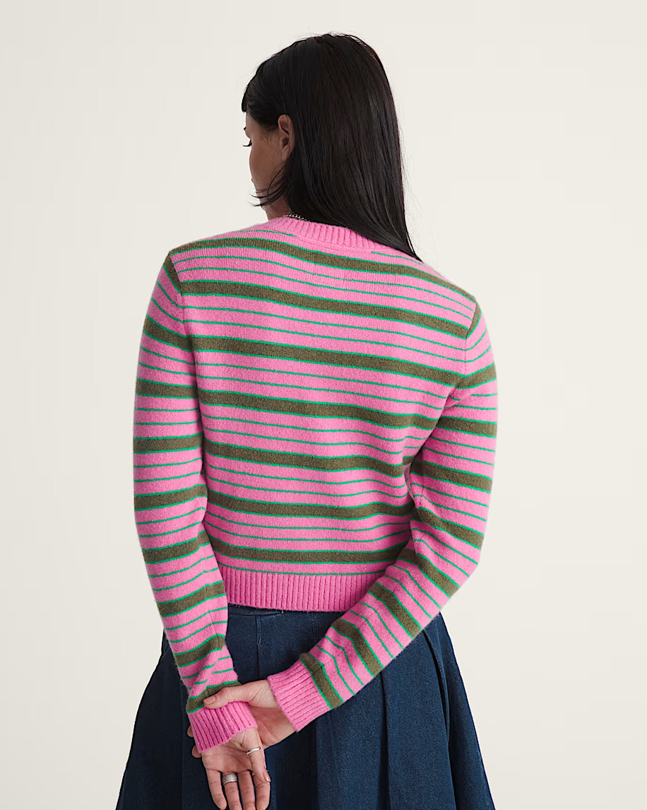VANS Dolly Stripe Cardigan Pink Fizz Pulóver VN000T91FRQ1 - 4