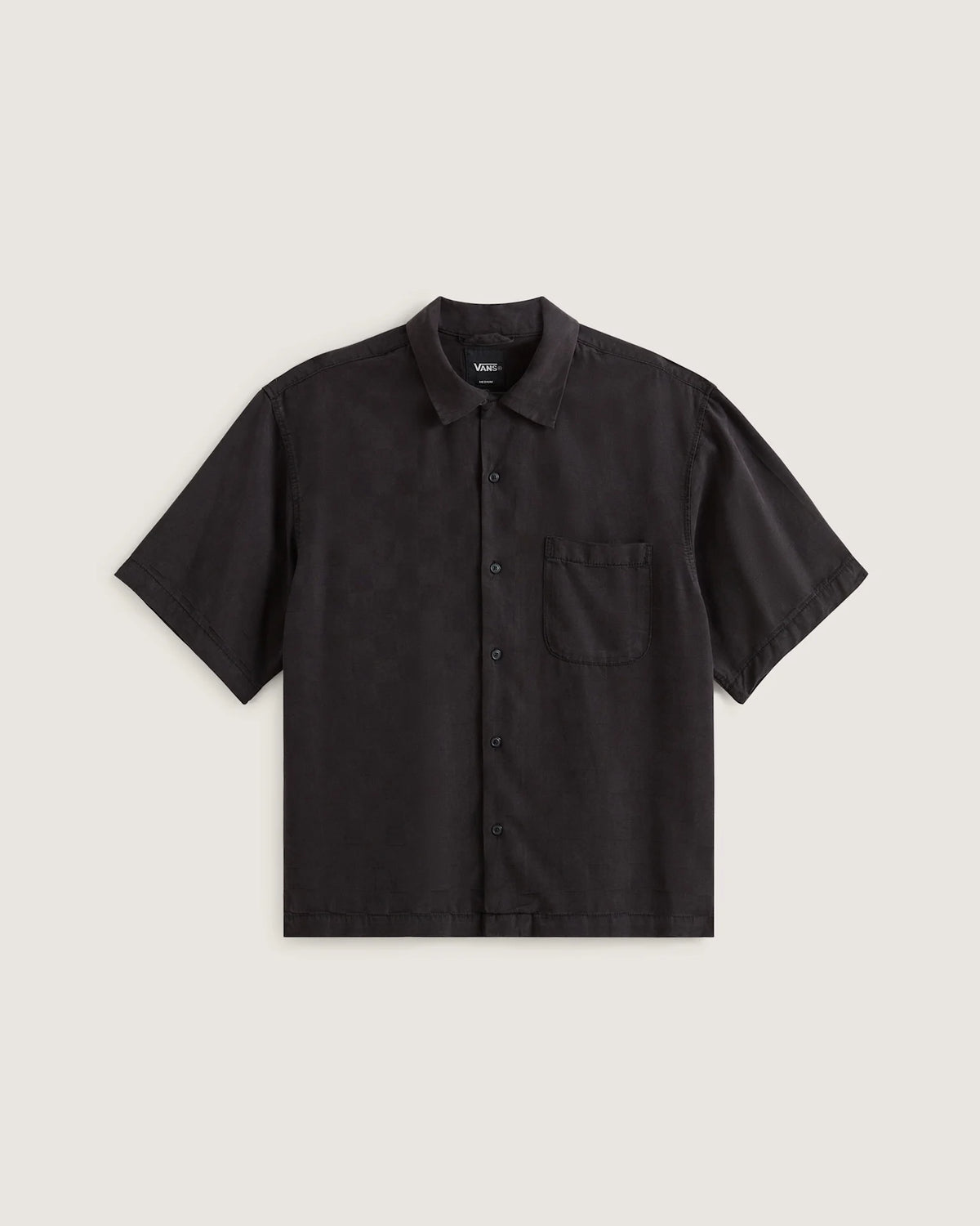 VANS Van Doren Tencel Check Camp SS Shirt Black Ing VN000TA4BLK1 - 1