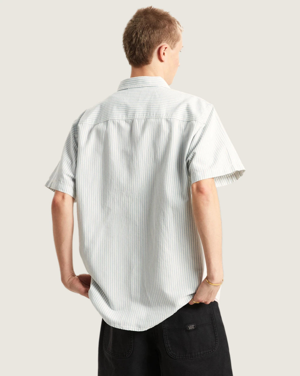 VANS Lawson Stripe SS Shirt Dawn Mist/Marshmallow Ing VN000TAGGCH1 - 4