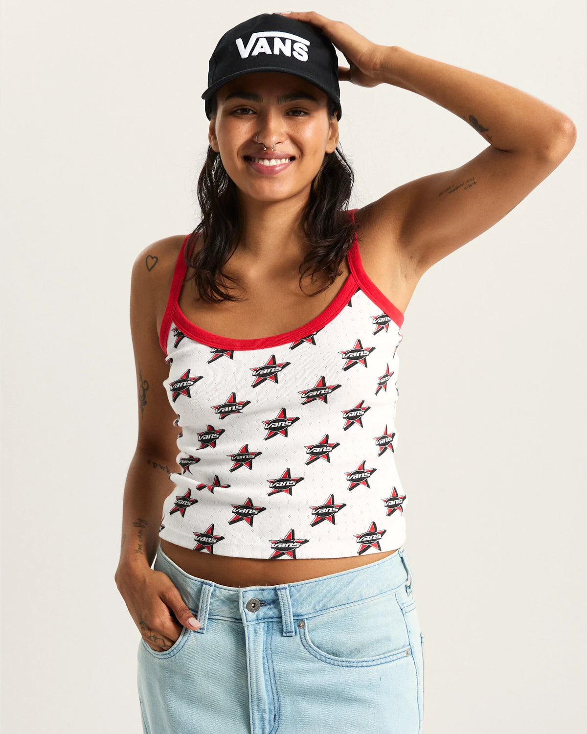 VANS Kiki Cami Tank RACING RED Trikó VN000TBRIZQ1 - 3