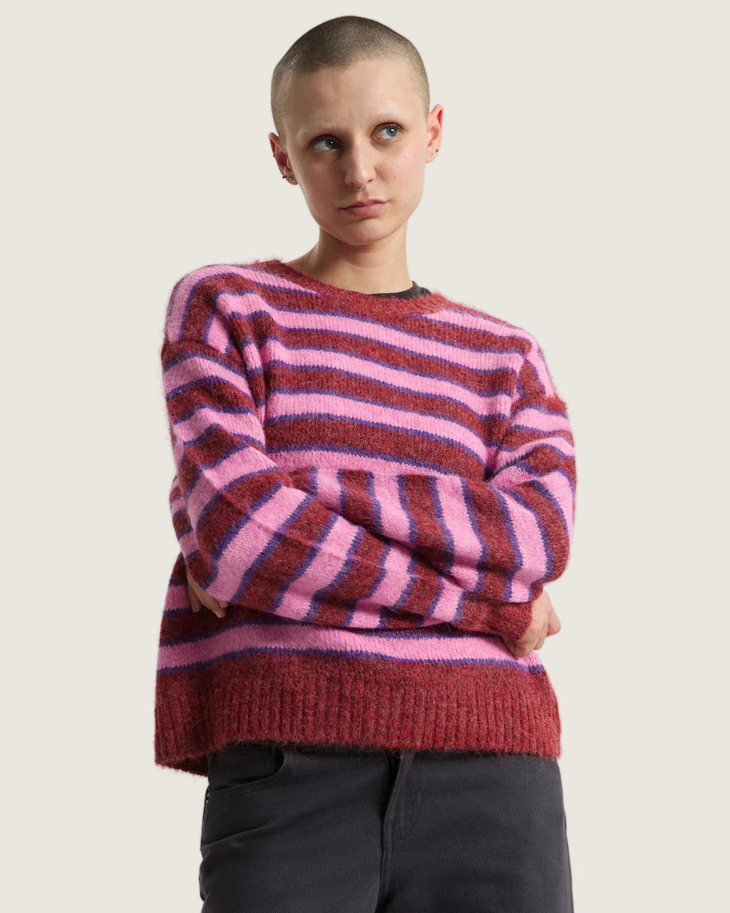 Vans Rollins Stripe Sweater Poppy Ember/Pur Textil VN000U4AHCT1 - 3