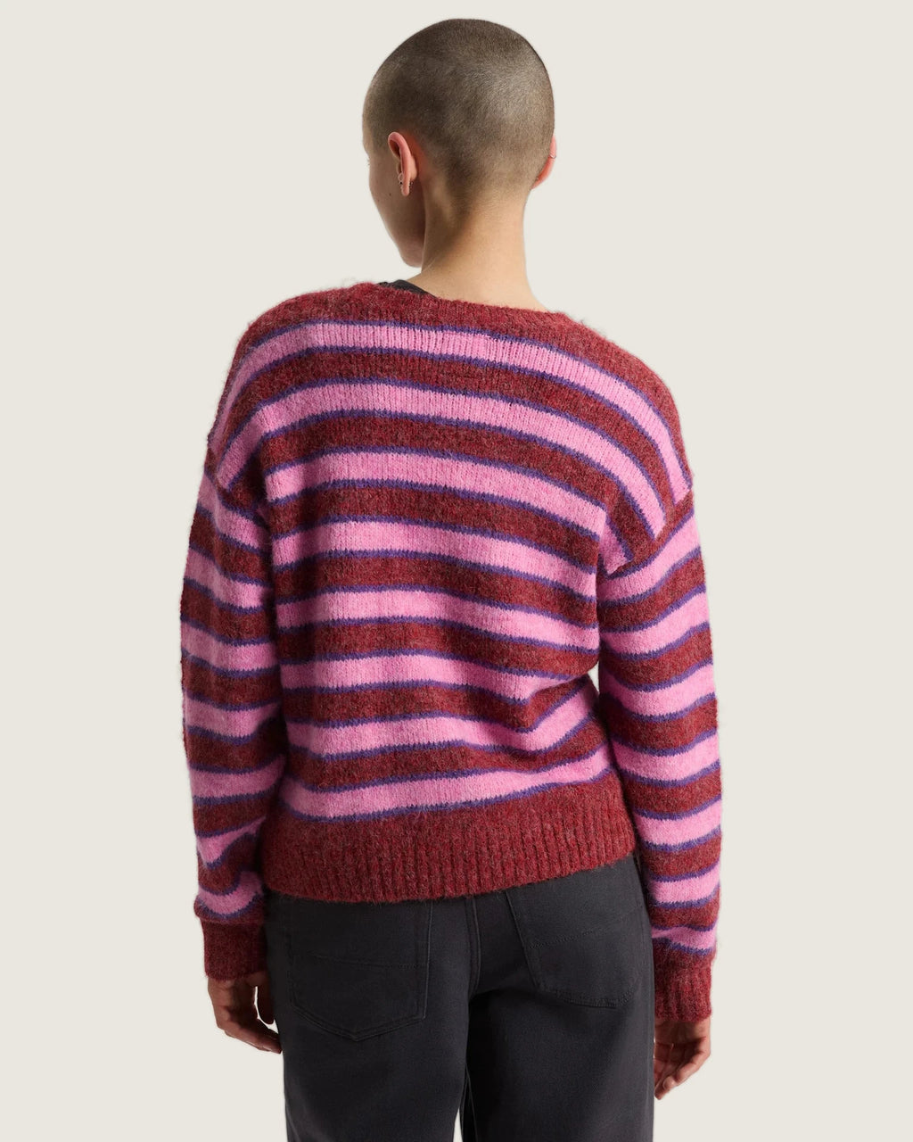 Vans Rollins Stripe Sweater Poppy Ember/Pur Textil VN000U4AHCT1 - 4