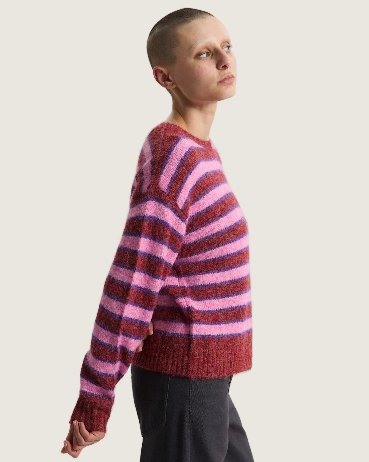 Vans Rollins Stripe Sweater Poppy Ember/Pur Textil VN000U4AHCT1 - 5