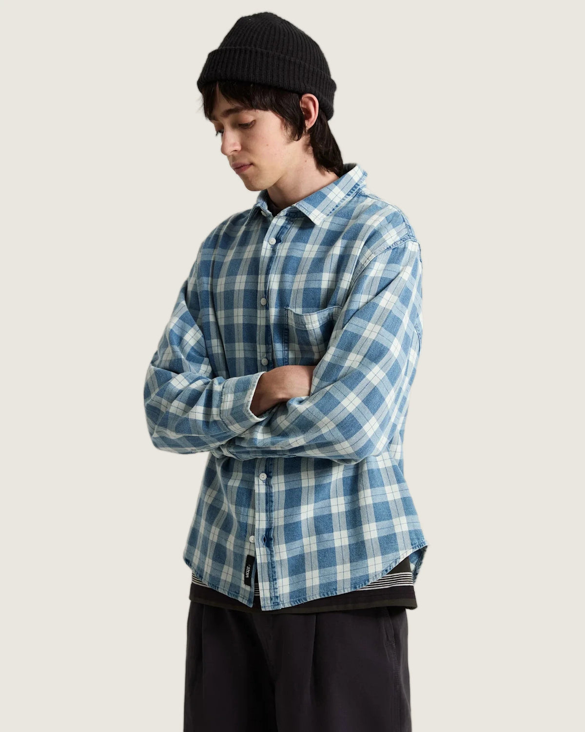 Vans Lawson Vintage Indigo LS Shirt Bleach Indigo Textil VN000U56HEC1 - 3