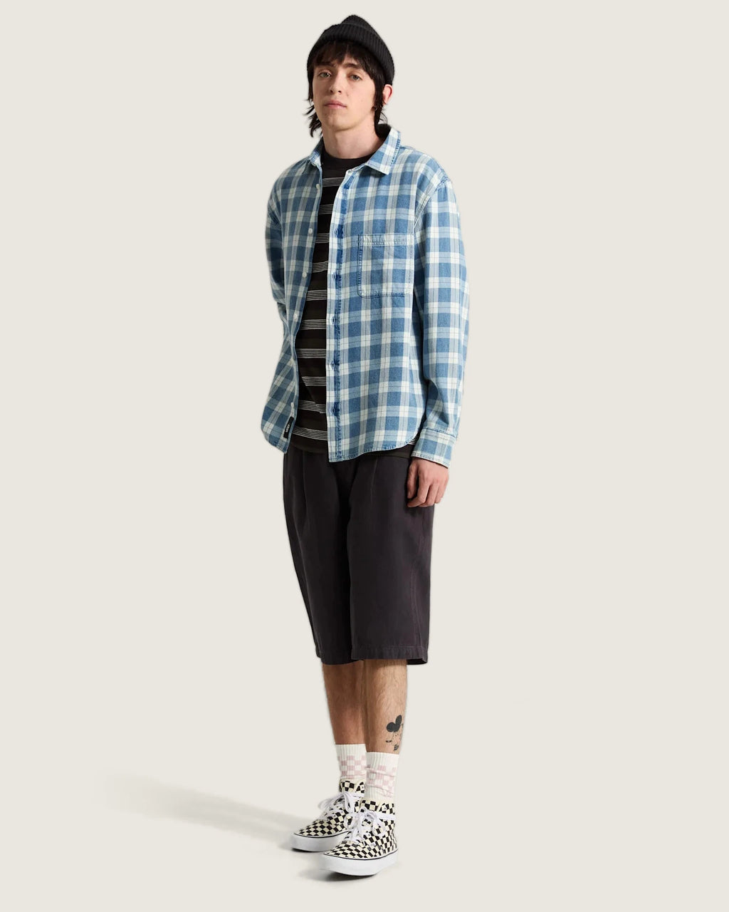 Vans Lawson Vintage Indigo LS Shirt Bleach Indigo Textil VN000U56HEC1 - 6