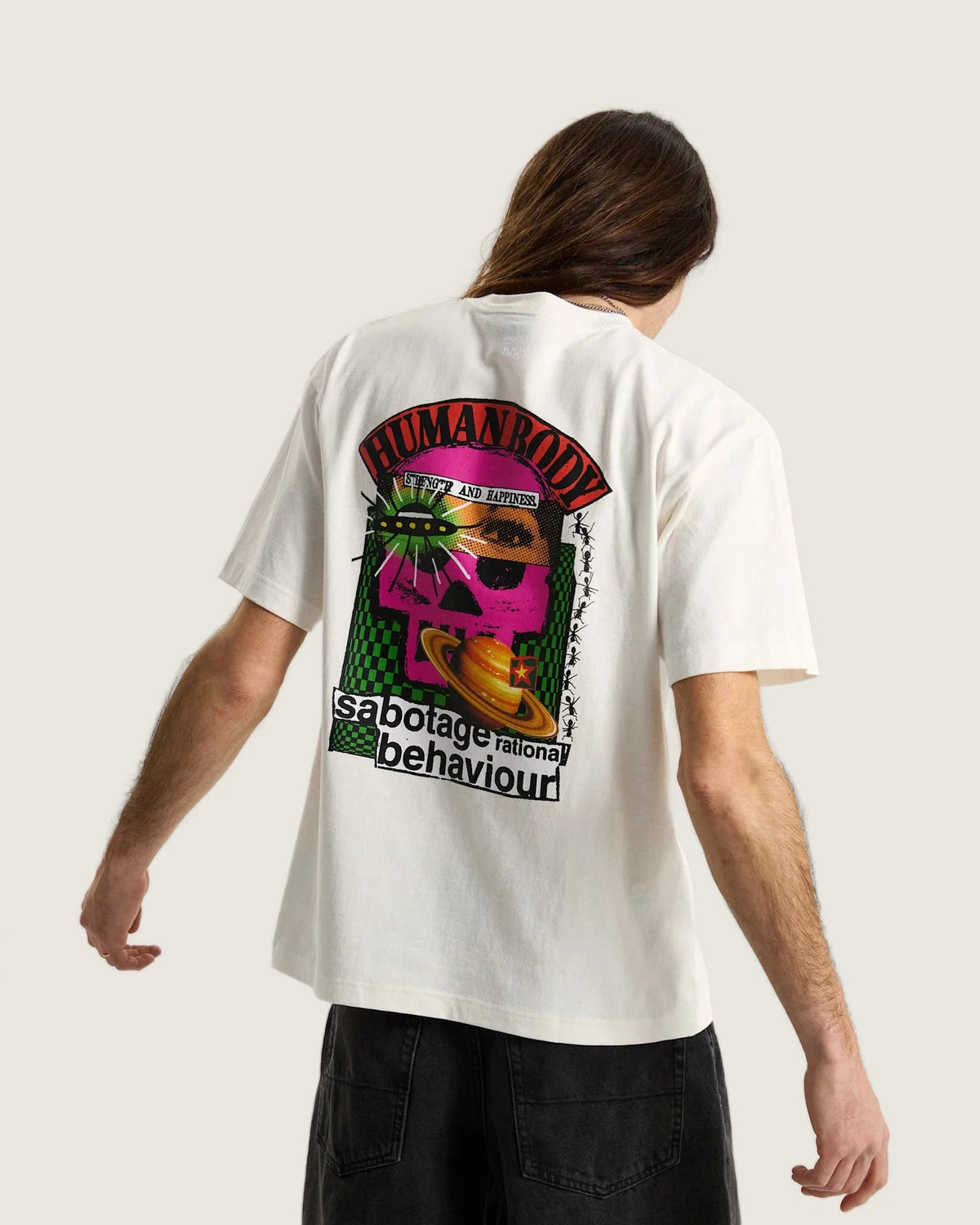 Vans Checkerboard Behaviour SS Tee EGRET Textil VN000U5SC9F1 - 4