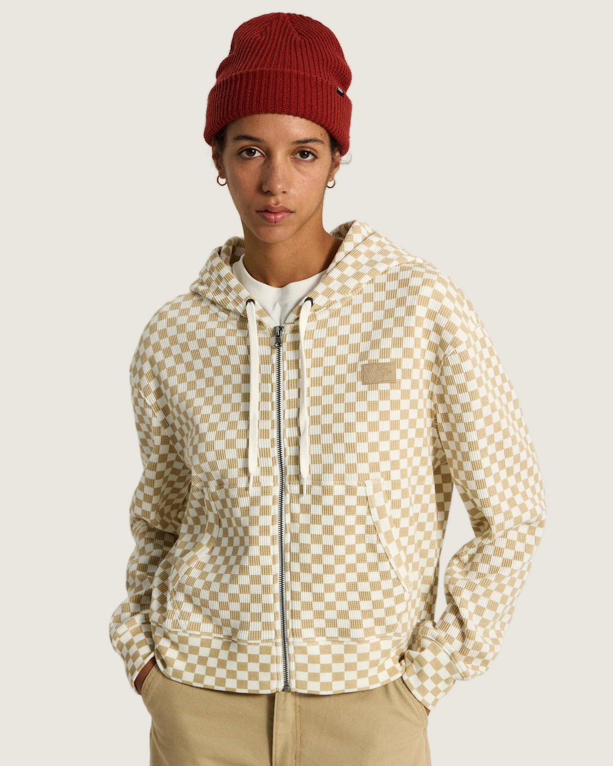 Vans Pierce Shrunken Full Zip marshmallow Textil VN000UA0FS81 - 3