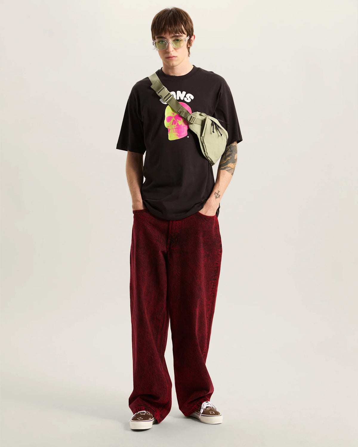 VANS BONE HEAD LOOSE SS TEE Black Póló VN000VYWBLK1 - 5