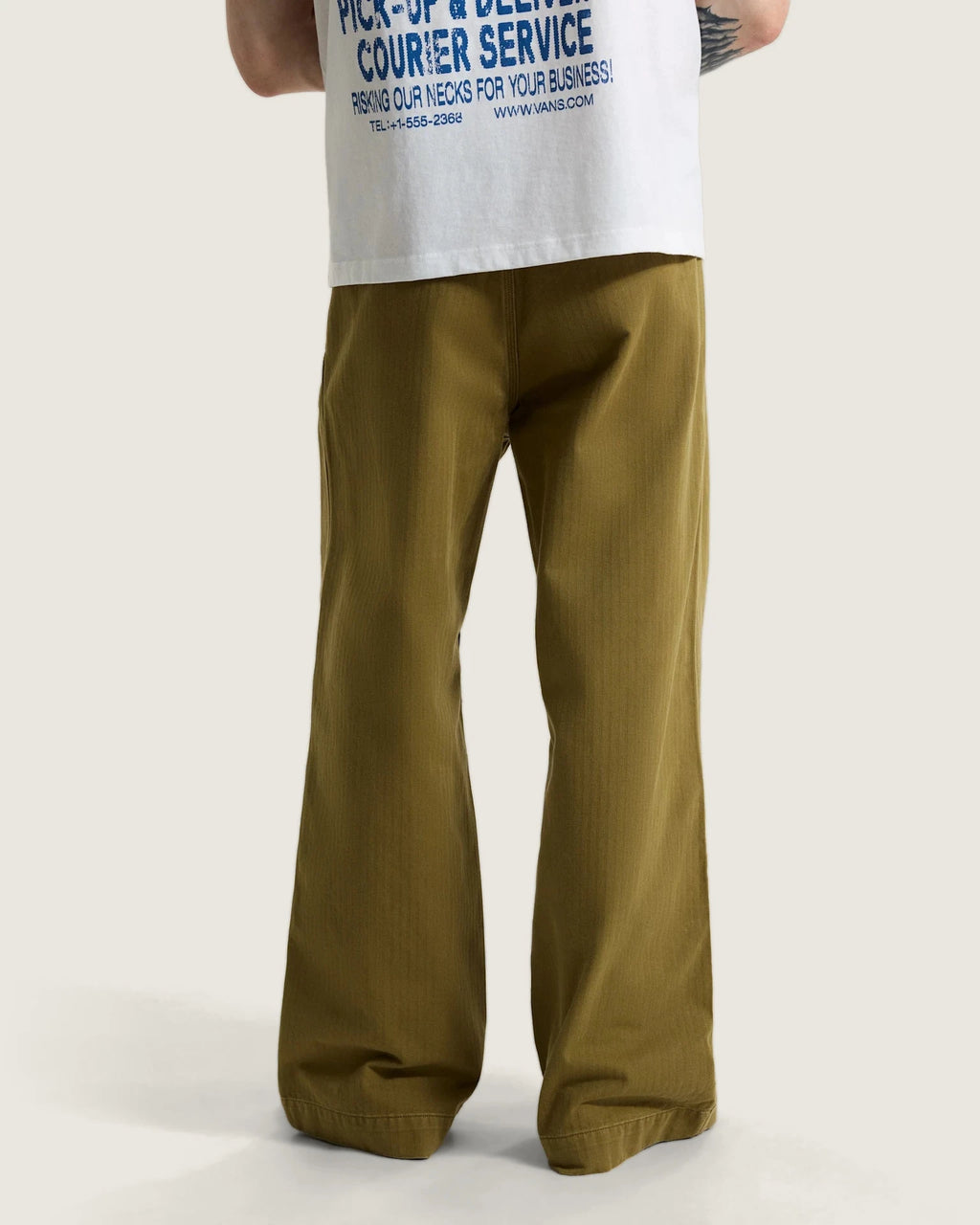Vans Authentic Chino Loose Wide Leg Pant Olive Brown Textil VN000W1ROVB1 - 4