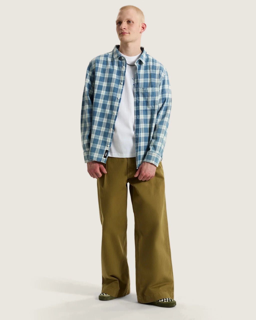 Vans Authentic Chino Loose Wide Leg Pant Olive Brown Textil VN000W1ROVB1 - 6