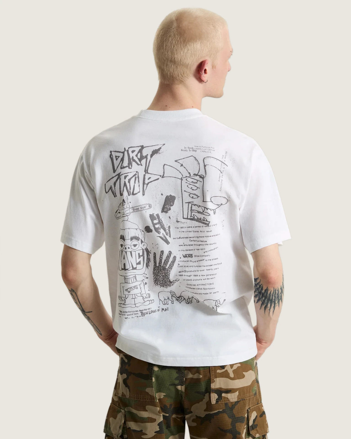 Vans Dirt Trip SS Tee White Textil VN000X02WHT1 - 4