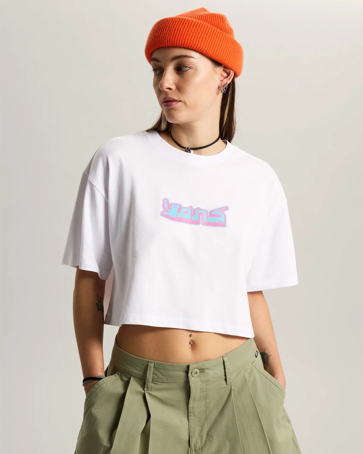 VANS Y2K BOHO RELAX CROP SS White Póló VN000XDYWHT1 - 3
