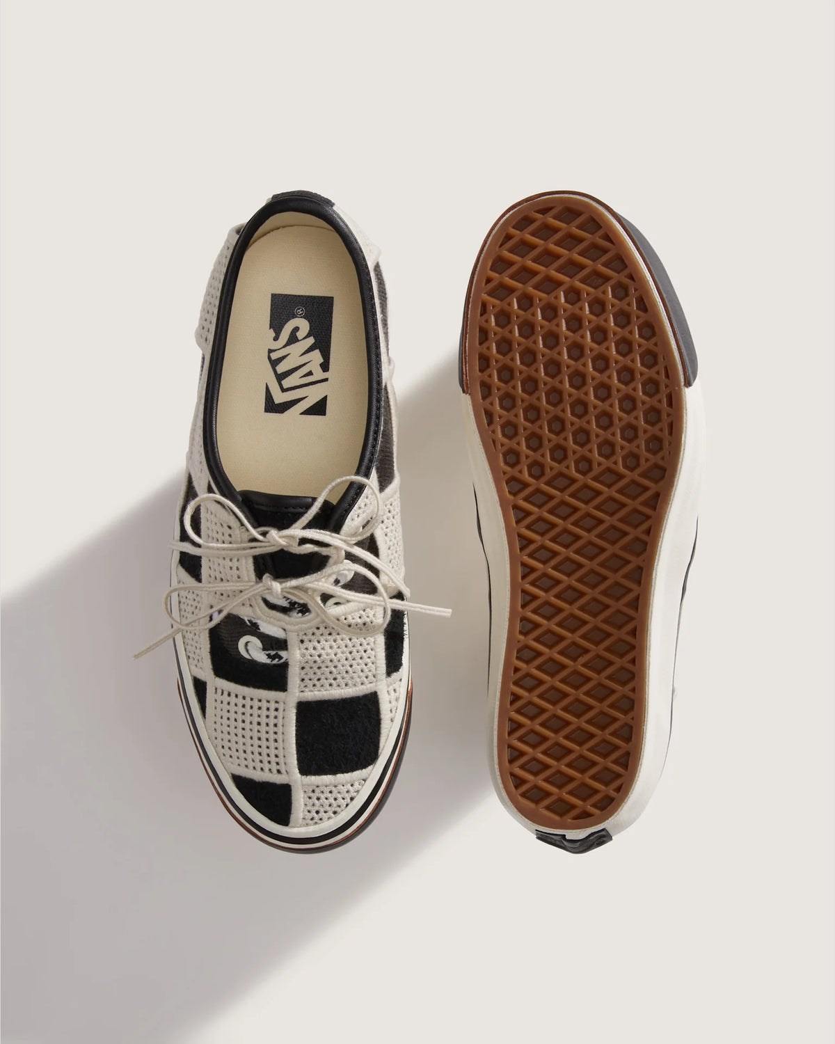 VANS LX Authentic 44 Shell Knit Black/Egret Cipő VN000Y0RFDB1 - 4