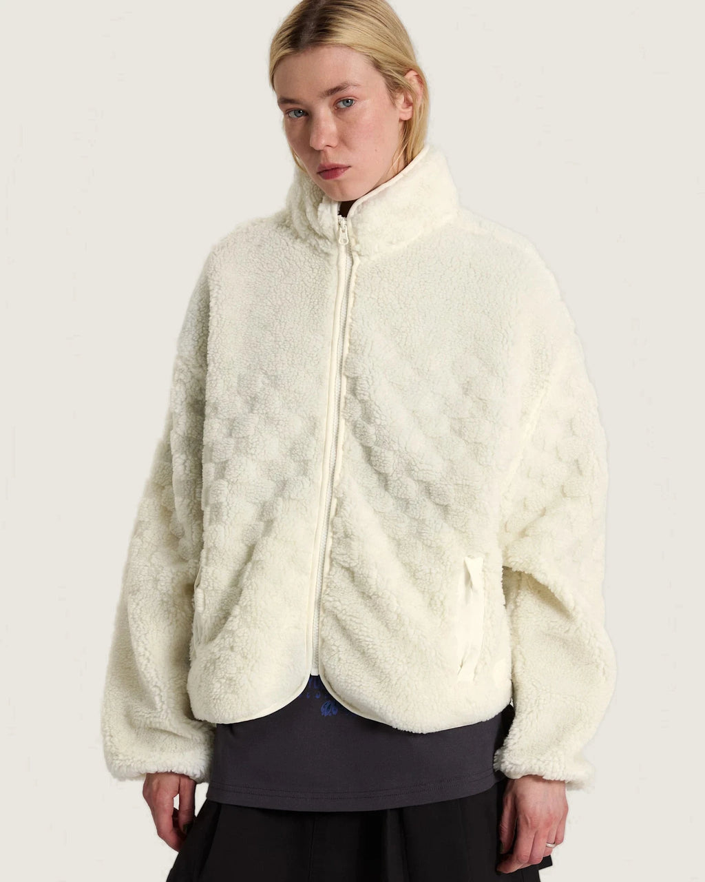 Vans Queens High Pile Jacket MARSHMALLOW Textil VN0010CXFS81 - 3