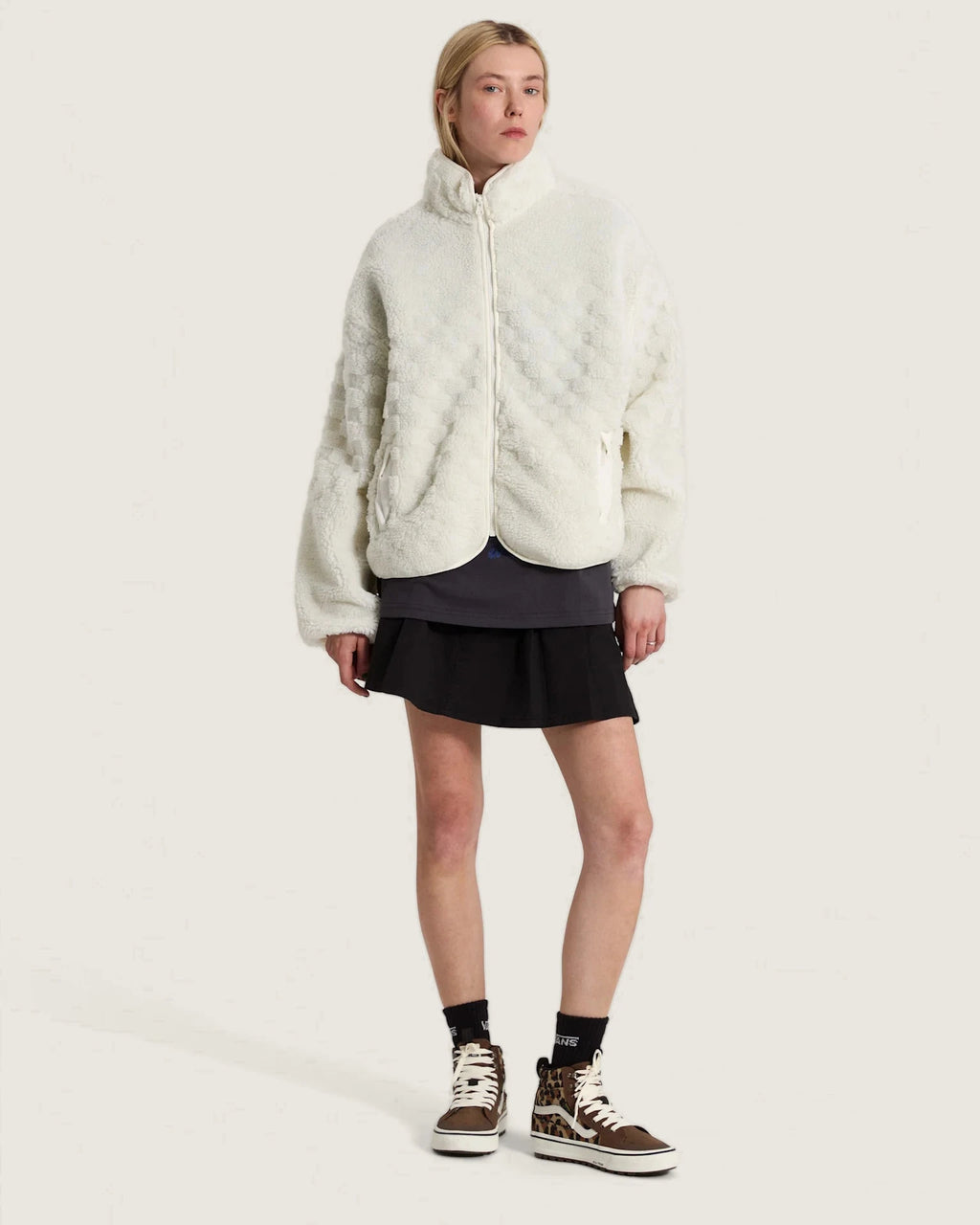 Vans Queens High Pile Jacket MARSHMALLOW Textil VN0010CXFS81 - 6