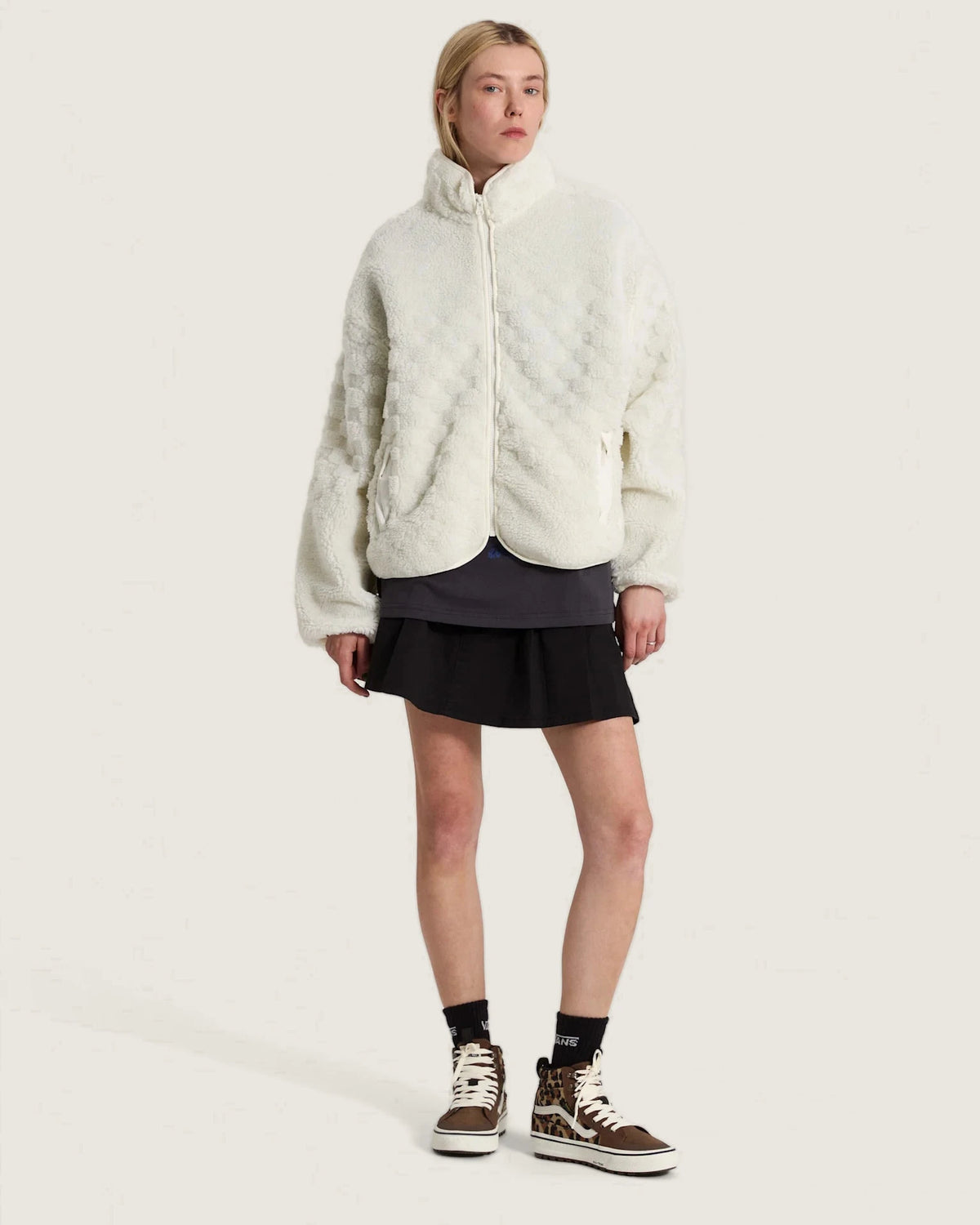 Vans Queens High Pile Jacket MARSHMALLOW Textil VN0010CXFS81 - 6