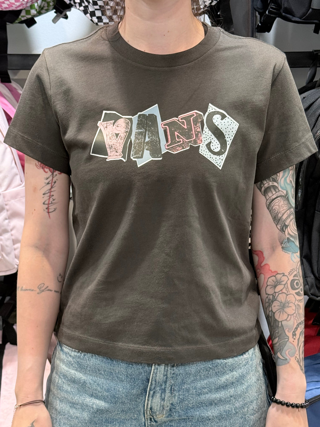 Vans Mix Collage Crew SS Tee Faded Black Póló VN0010F1EMV1 - 1