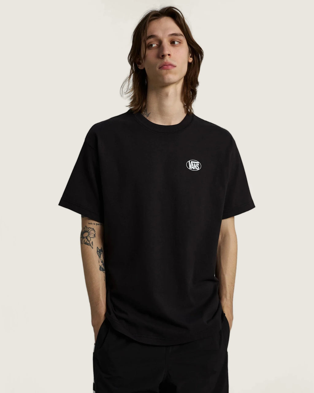 Vans Oval Logo Loose SS Tee Black Textil VN0010FEBLK1 - 3