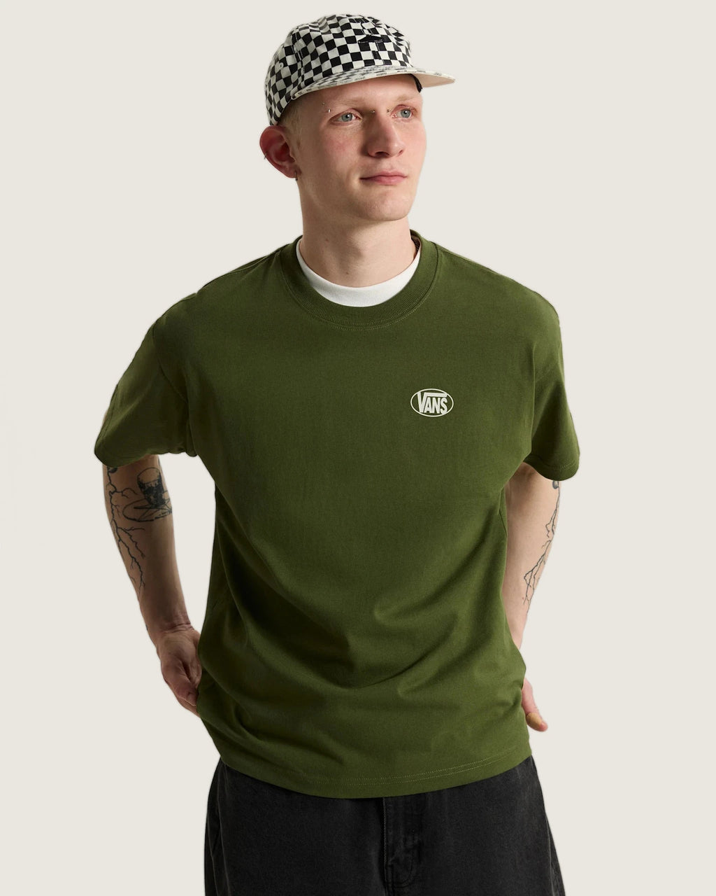 Vans Oval Logo Loose SS Tee Green Balsam Textil VN0010FEGRK1 - 3