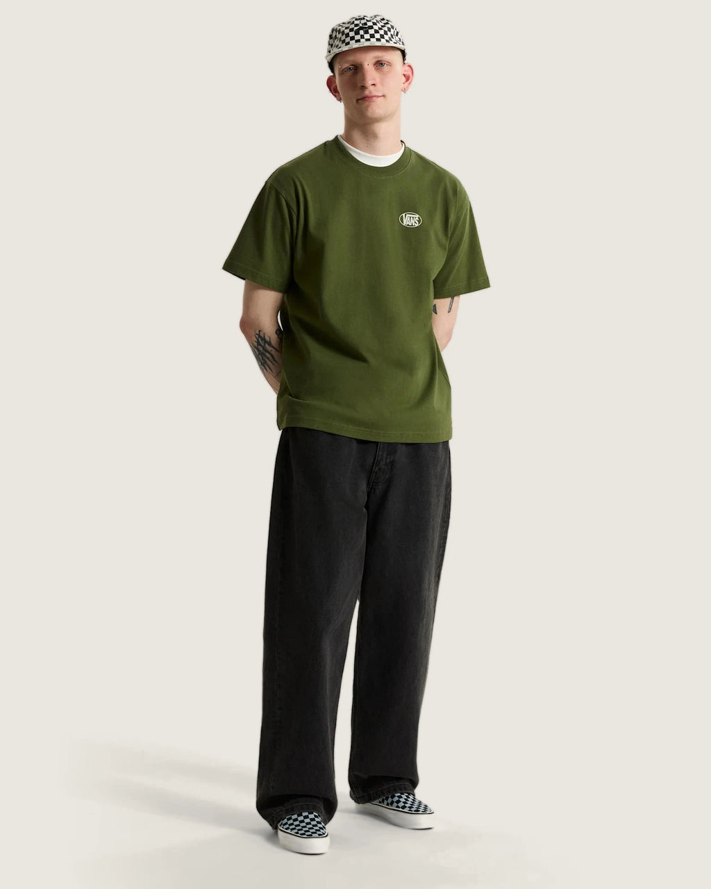 Vans Oval Logo Loose SS Tee Green Balsam Textil VN0010FEGRK1 - 5