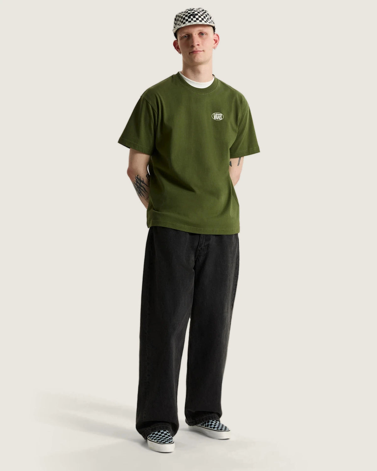 Vans Oval Logo Loose SS Tee Green Balsam Textil VN0010FEGRK1 - 5