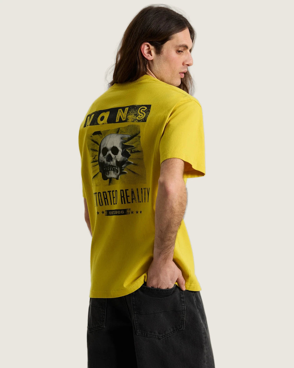 Vans Distorted Reality SS Tee Dusty Gold Textil VN0010FQGRV1 - 4