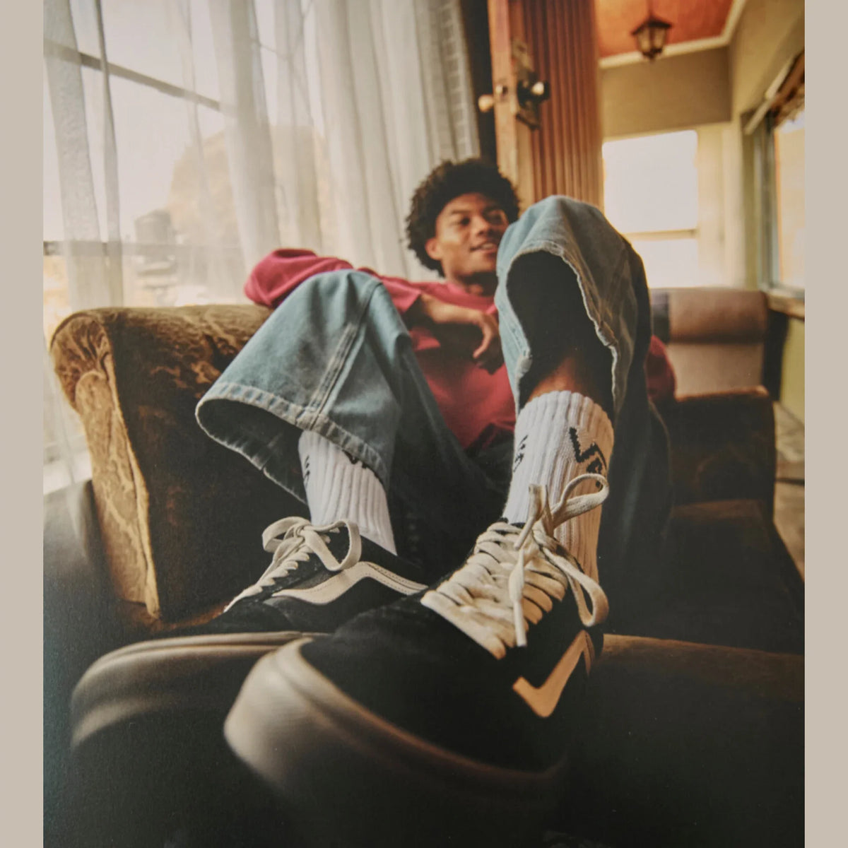 VANS Old Skool HEAVY CANVAS BLACK Cipő kép 7