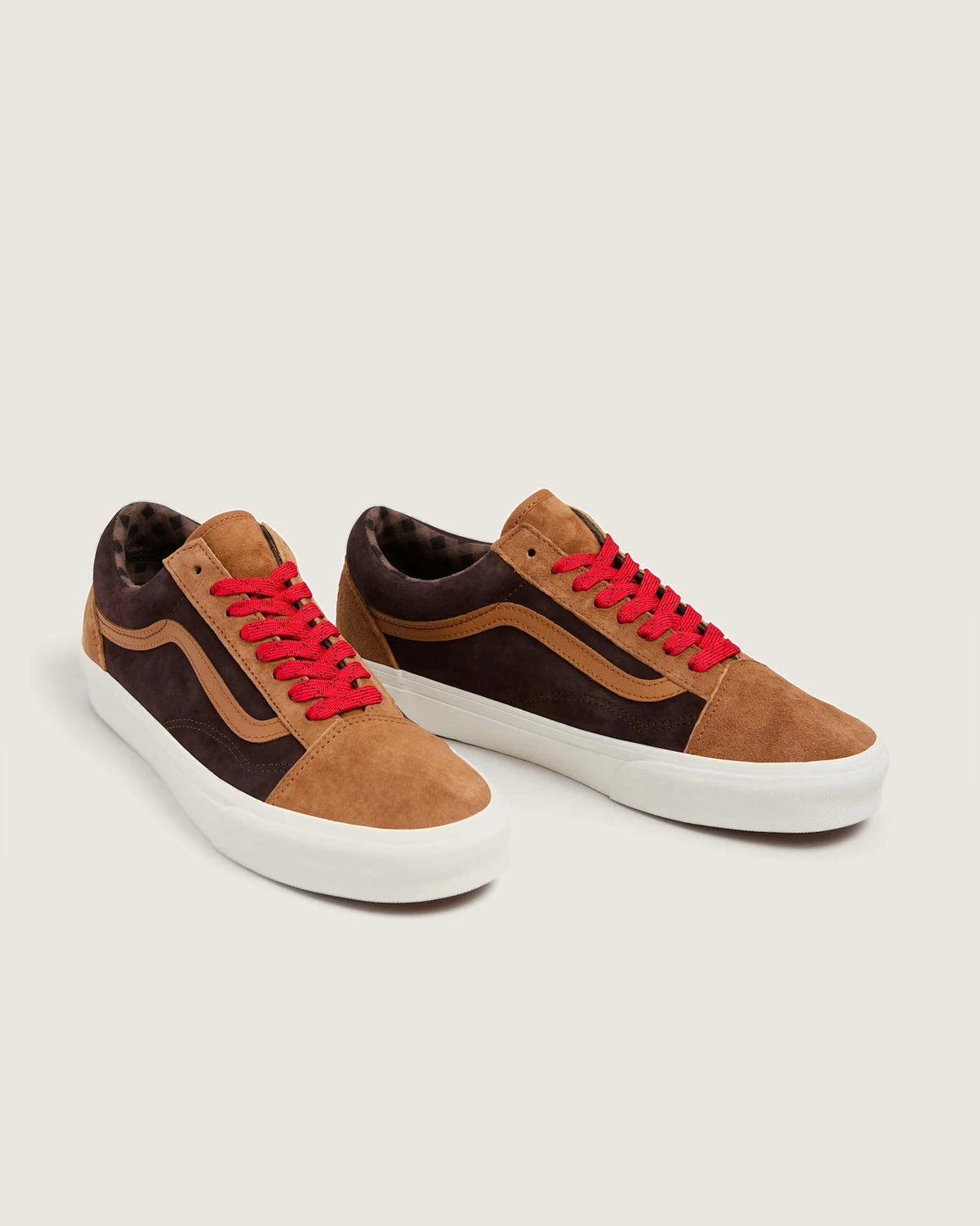 VANS Old Skool PIG SUEDE PLAID GLAZED GINGER Cipő VN0A2Z42N1Z1 - 2