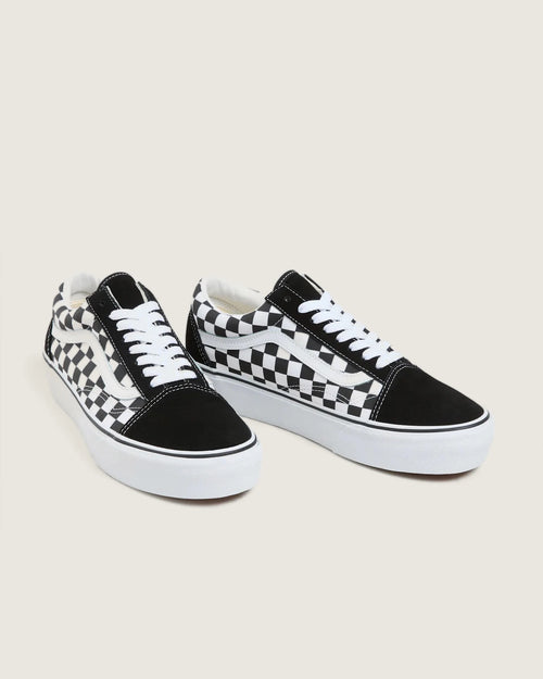 VANS UA Old Skool Platform (CHECKERBOARD) BLK/TR WHT Cipő kép 2