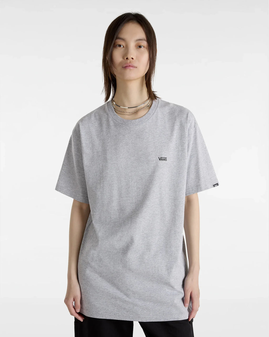 VANS LEFT CHEST LOGO TEE Athletic Heather/Black Póló kép 7