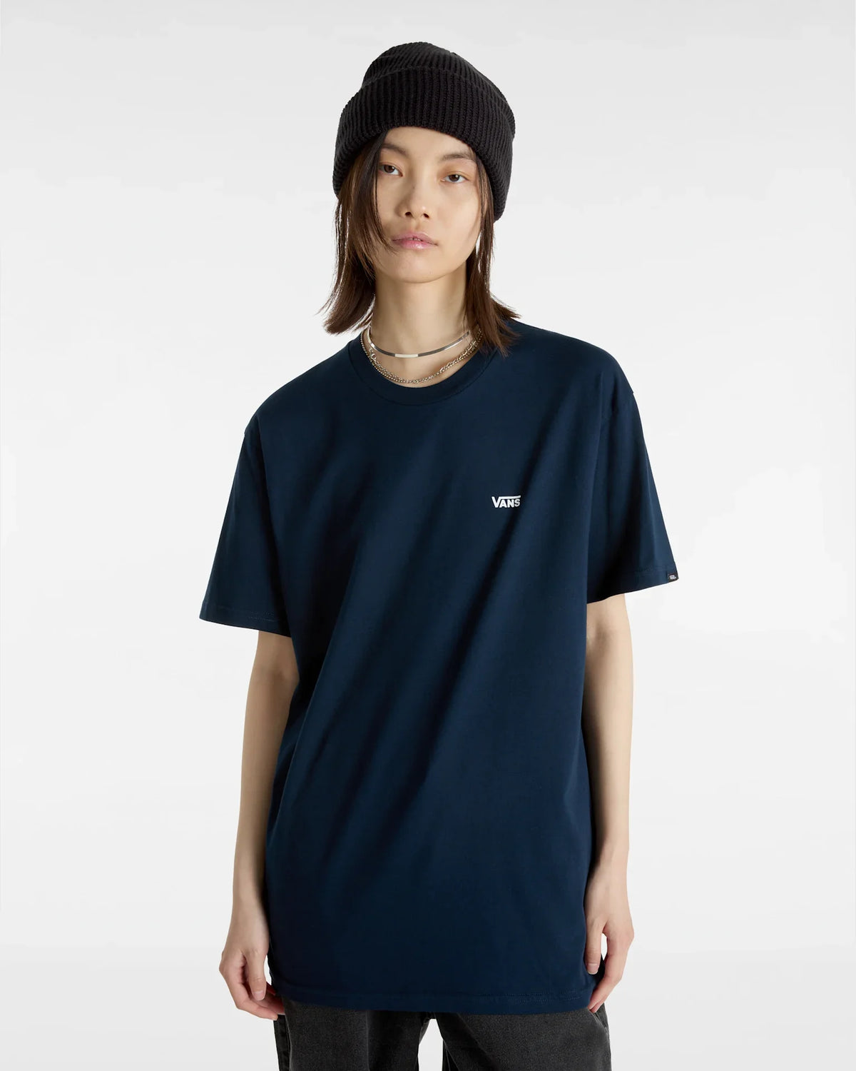 VANS LEFT CHEST LOGO TEE Navy/White Póló kép 7