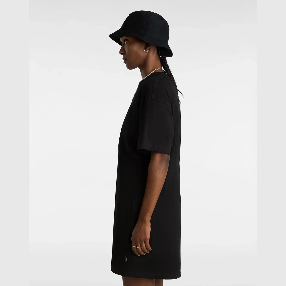 VANS CENTER VEE TEE DRESS Black Ruha kép 5