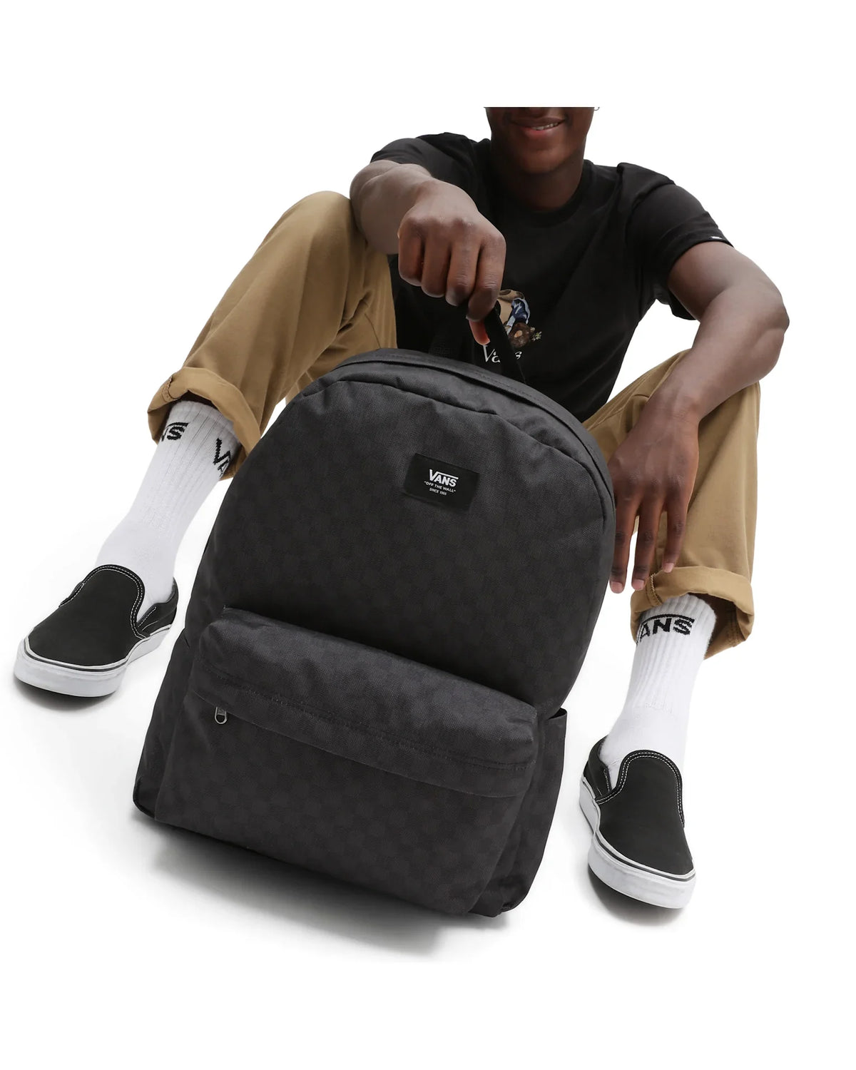 VANS OLD SKOOL CHECK BACKPACK Black/Charcoal VN0A5KHRBA51 - 5